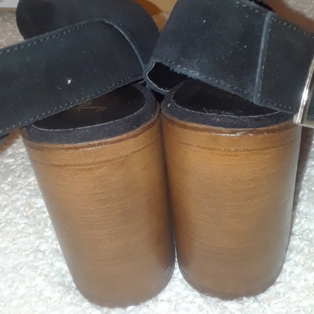 Free People Lanely Suede Platform Heels Black 39 - Picture 14 of 16